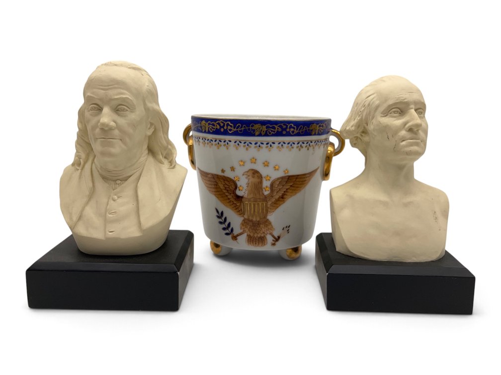 Armorial Cachepot and Portrait Busts