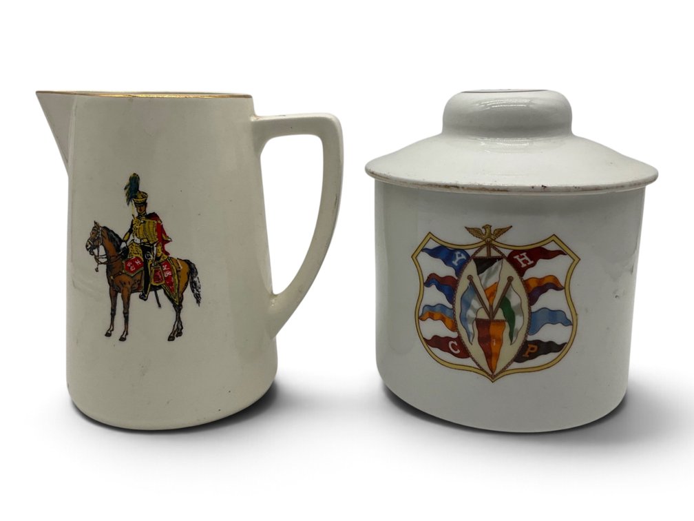 Imperial Cut Cube Collegiate Tobacco Jar and Pitcher