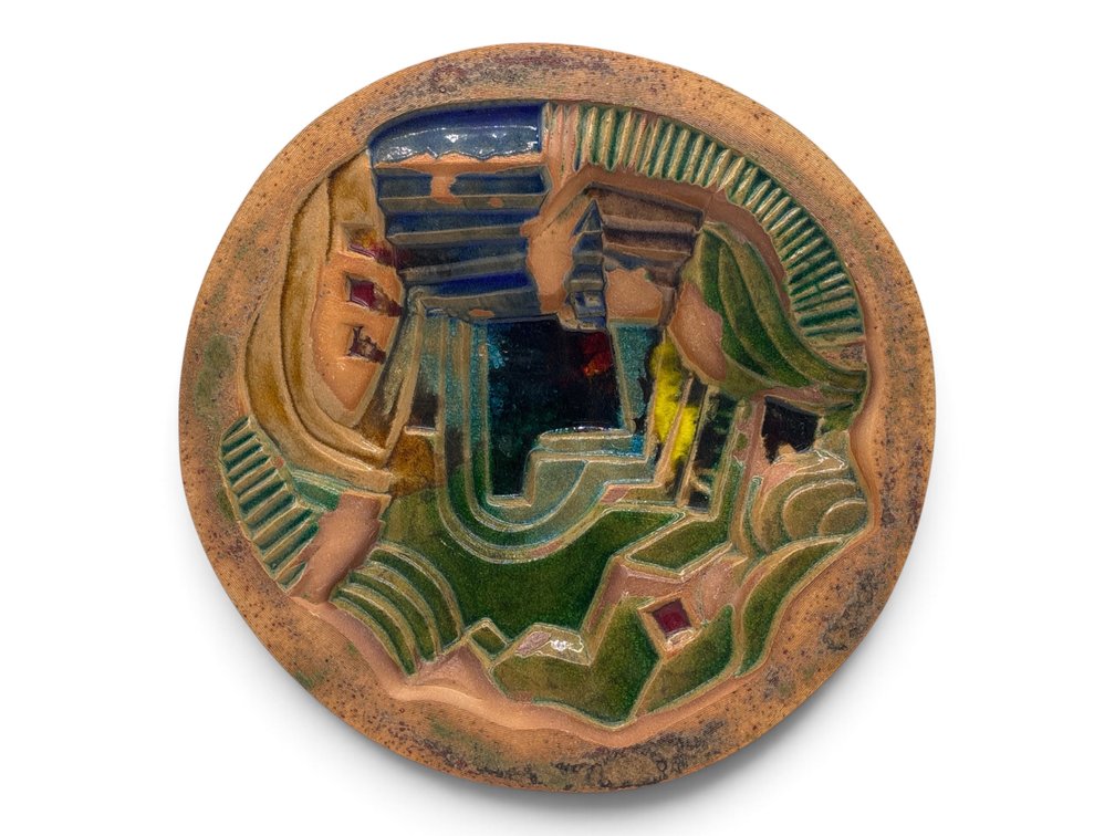 Signed Art Pottery Stepped Sculpture Bowl
