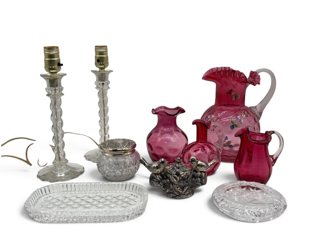 Silverplated and Glass Vanity and Table Items
