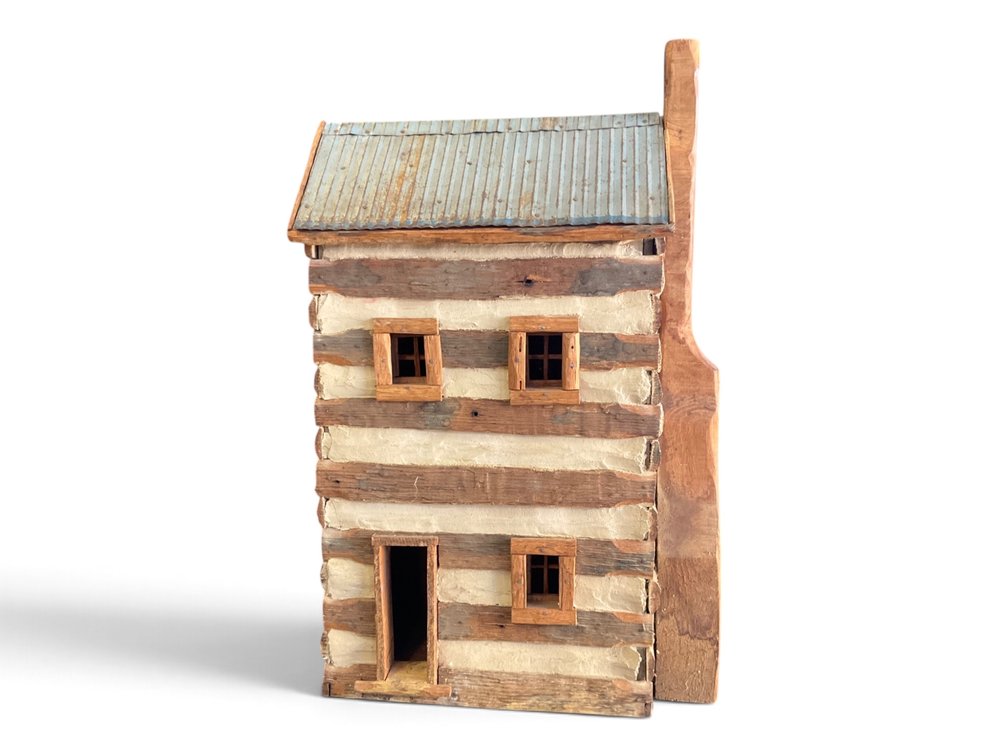 D.Johnson Americana Folk Art Log Cabin