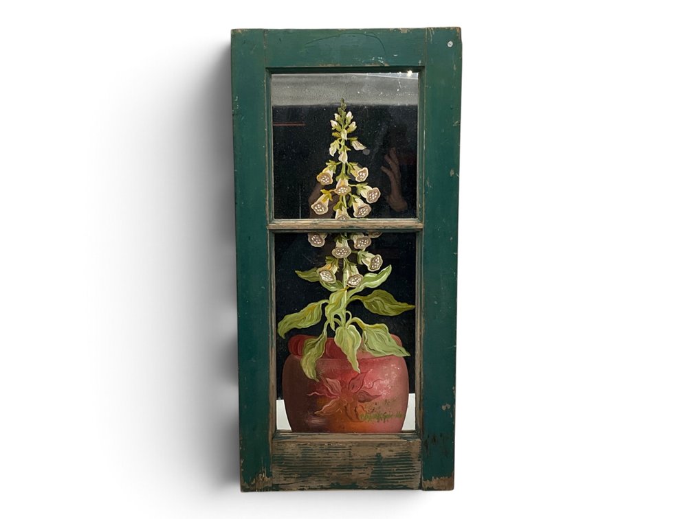 Rustic Handpainted Decorative Mirror