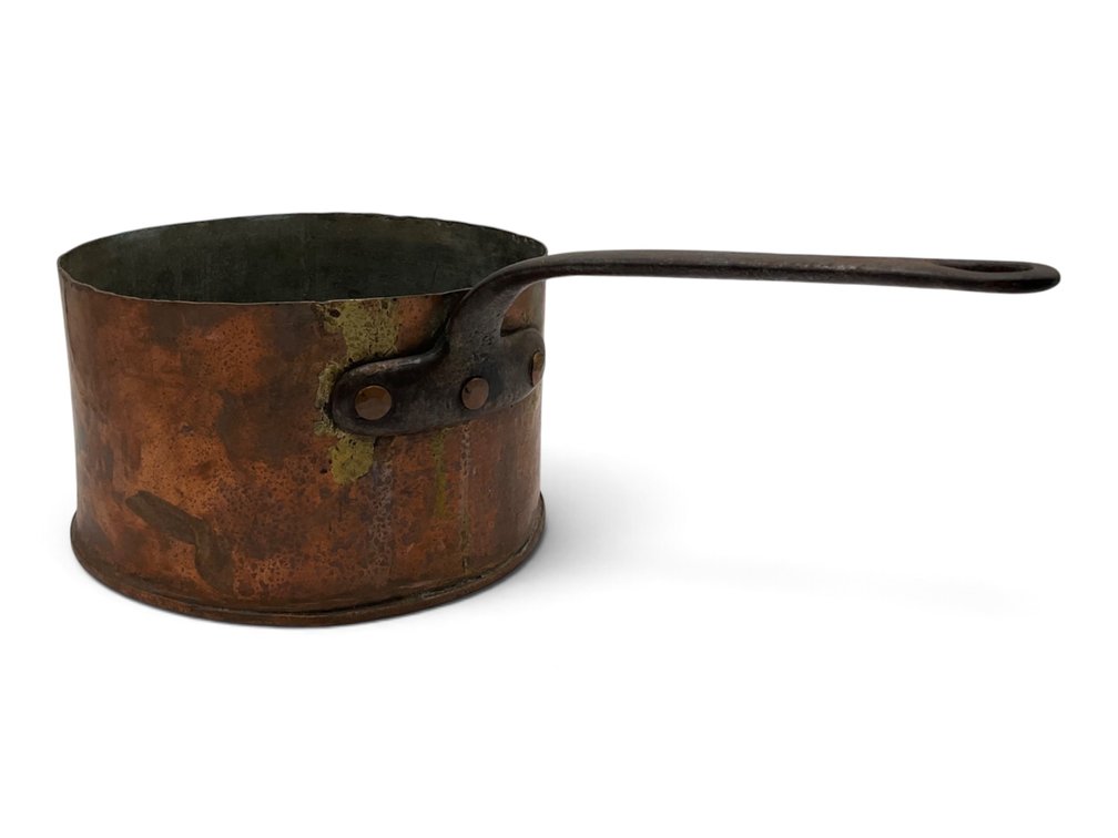 Large Antique Tinned Copper Pot