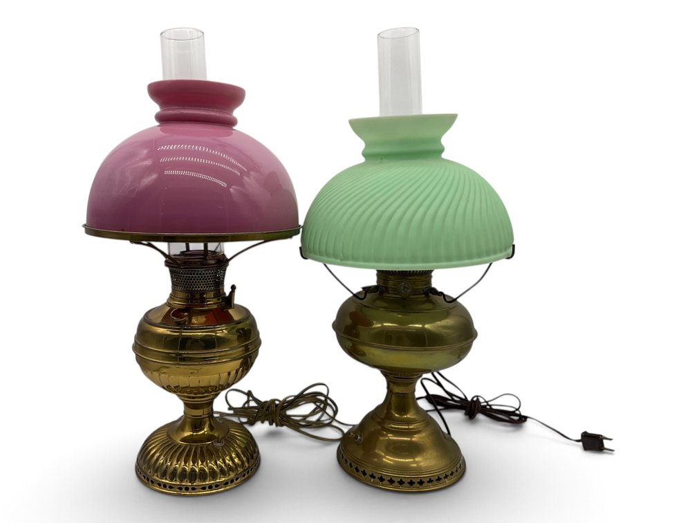 Two Converted Oil Lamps