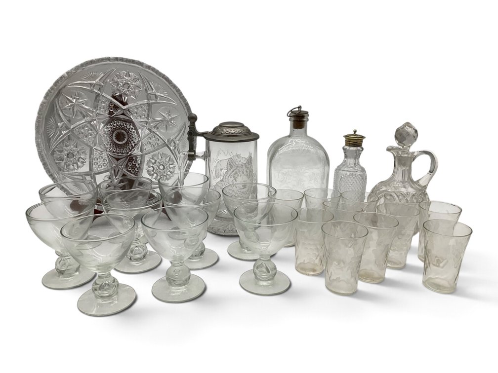 Swedish Schnapps Bottle, Cruet, Etc.