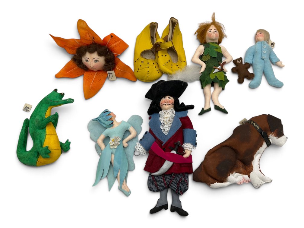 Gladys Boalt Handmade Peter Pan, Captain Hook, Etc. Ornaments