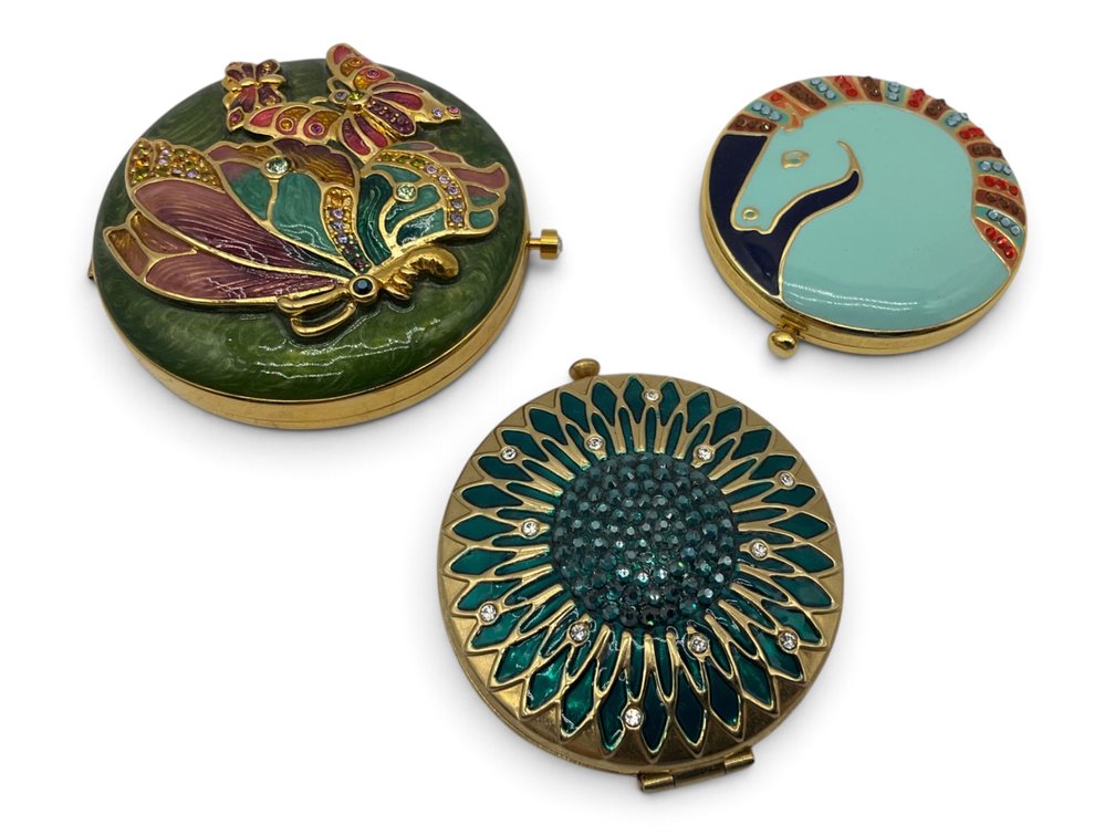 Three Esteé Lauder Limited Edition Enamel Compacts