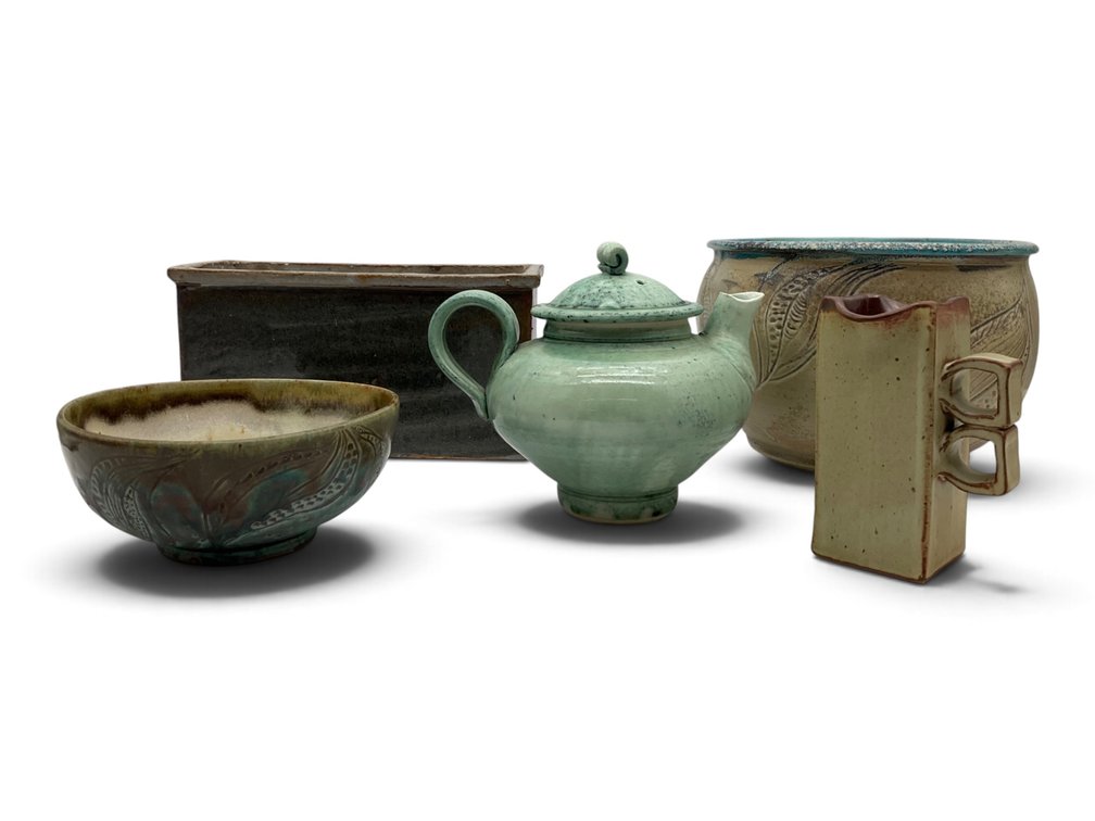 Studio Pottery Teapot, Planters, Pitcher, Etc