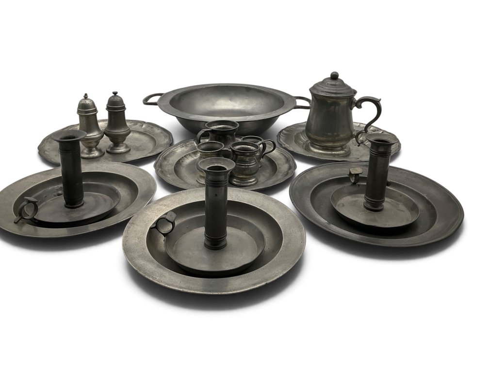 Mid-Century & 19th C Pewter Tableware