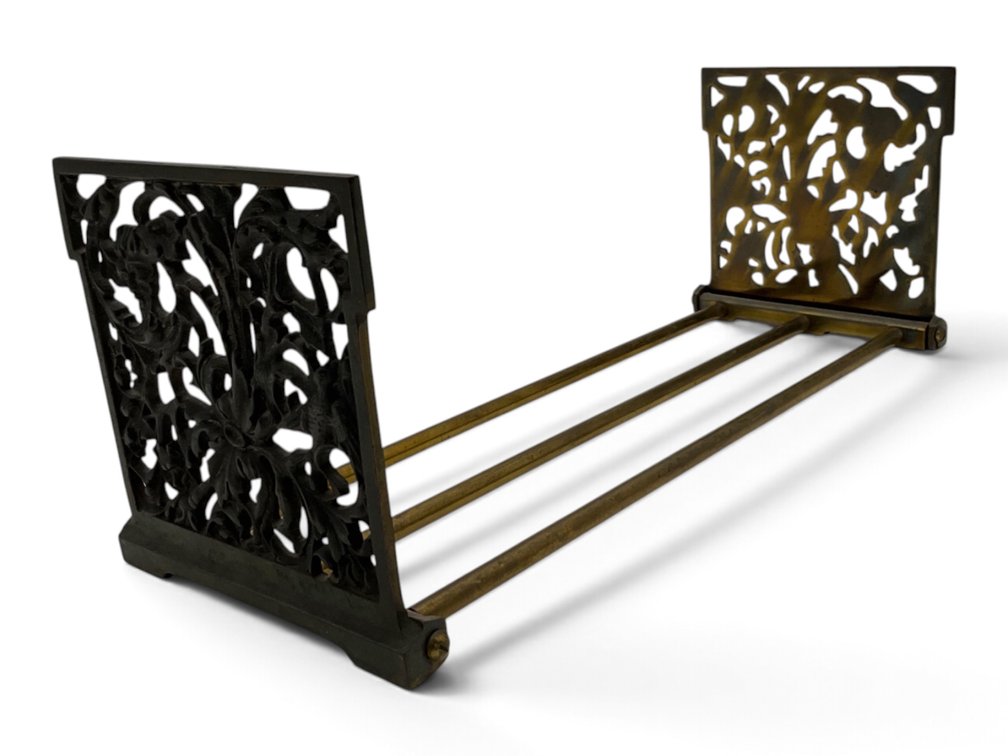 Art Noveau Expandable Brass Book Rack