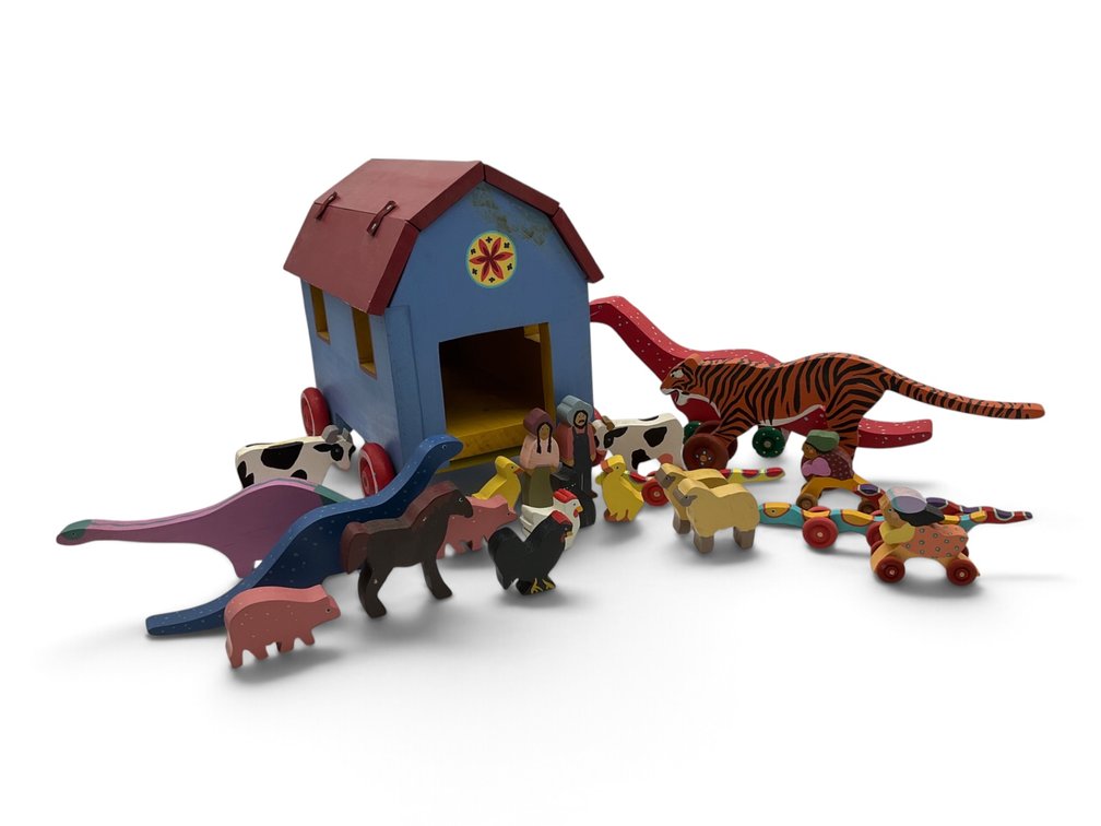 Wood Barn, Handpainted Wood Animals & Dalton Animals