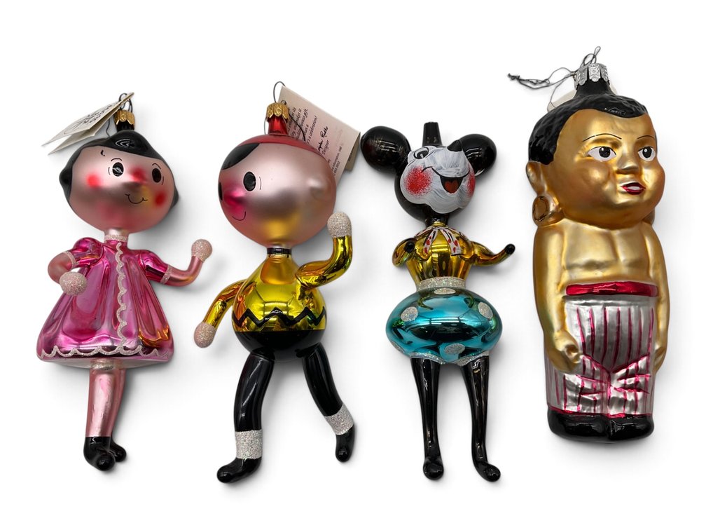 Four Christopher Radko Glass Christmas Ornaments