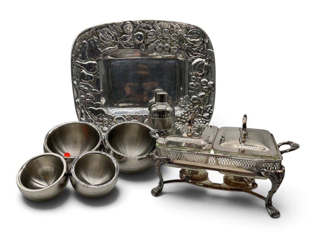 Double Chafing Dish, Stainless Bowls, Cocktail Shaker, Etc.