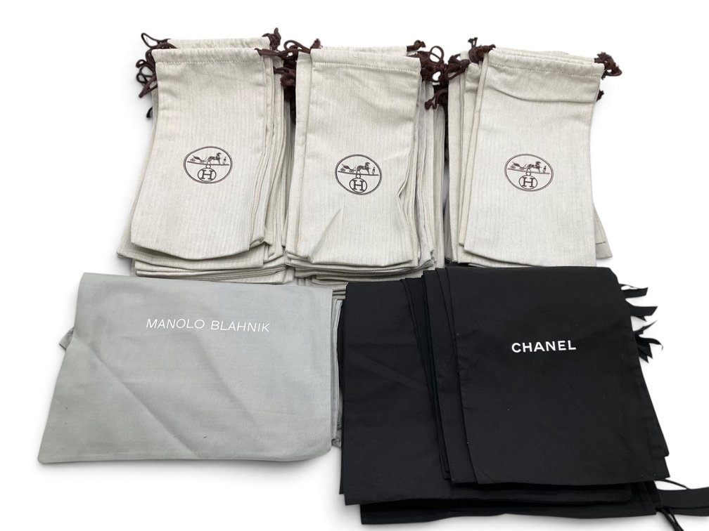 Hermes, Chanel & Manolo Blahnik Cloth Shoe Bags