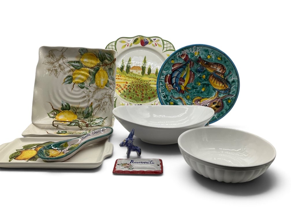 Handpainted Scenic Almafi Coast Ceramic Group