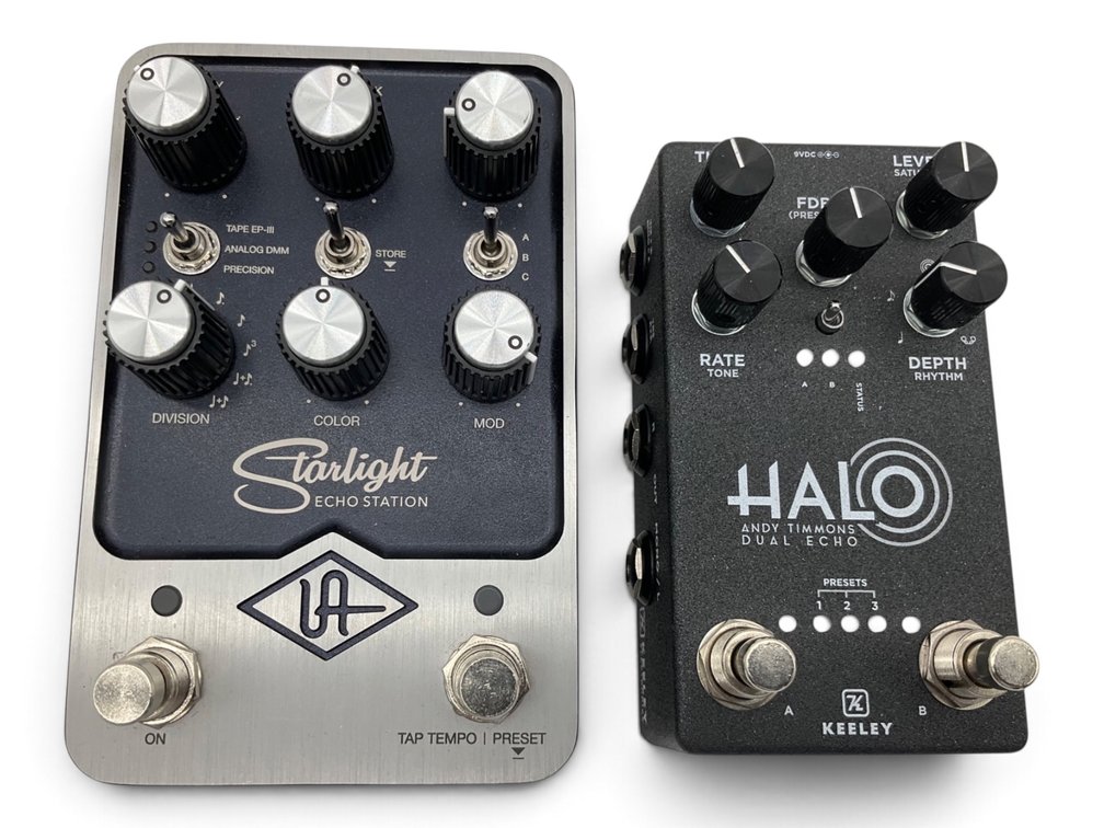 Two Delay Effects Guitar Pedals