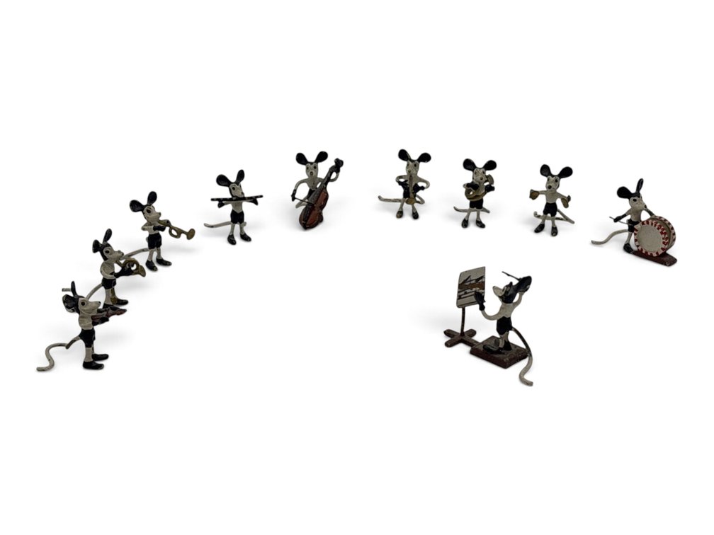 Miniature Mickey Mouse Painted Brass Band