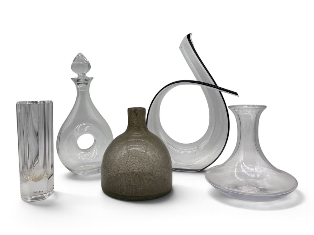 Modernist Style Contemporary Glass Decanters and Vases