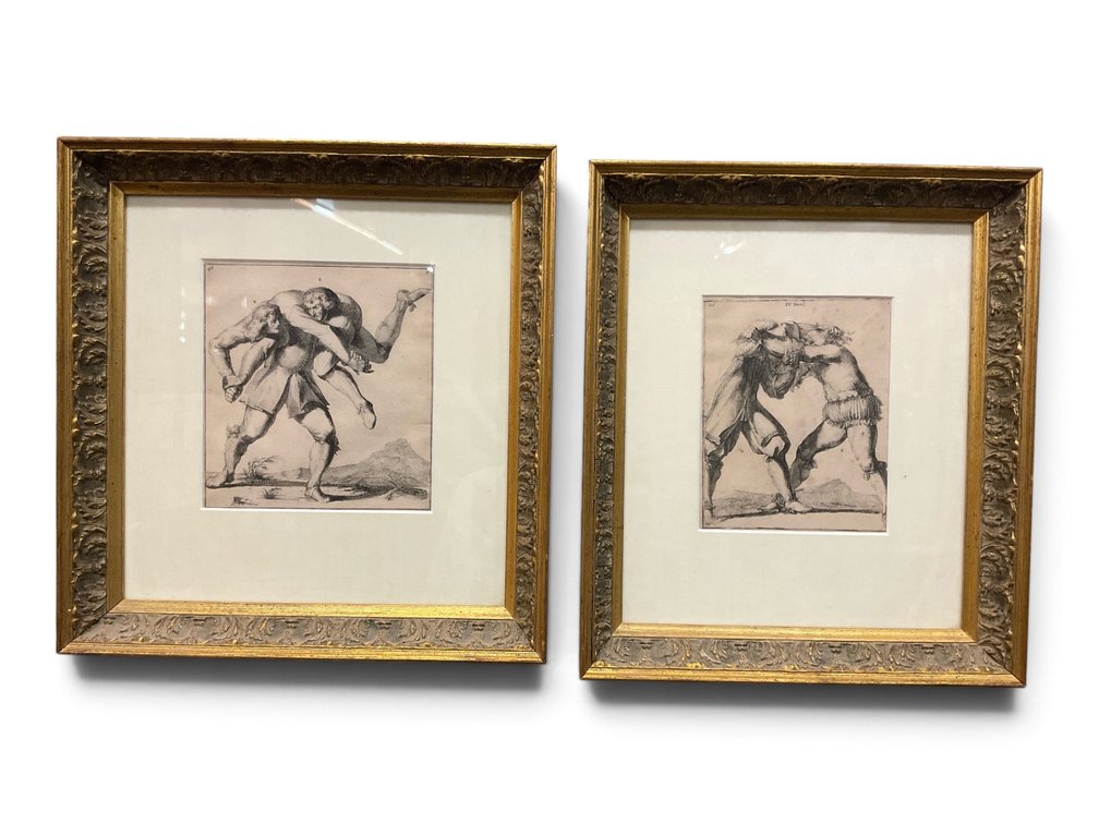 Two Plates From “Clear Instruction in the Excellent Art of Wrestling”