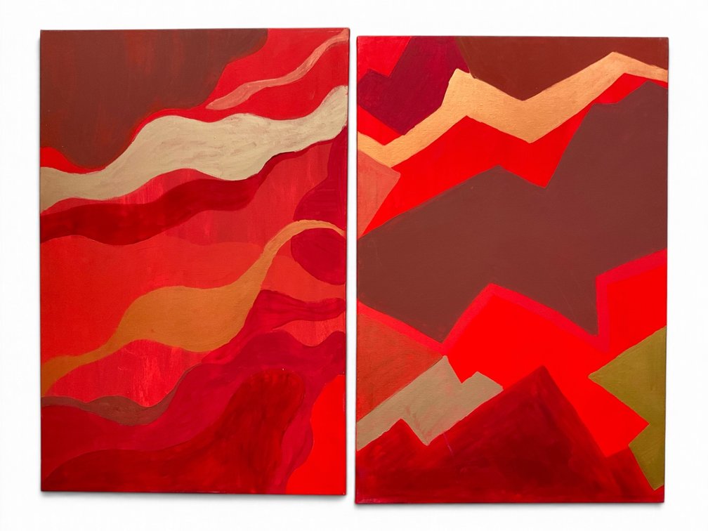 Two Striking Red Abstracts