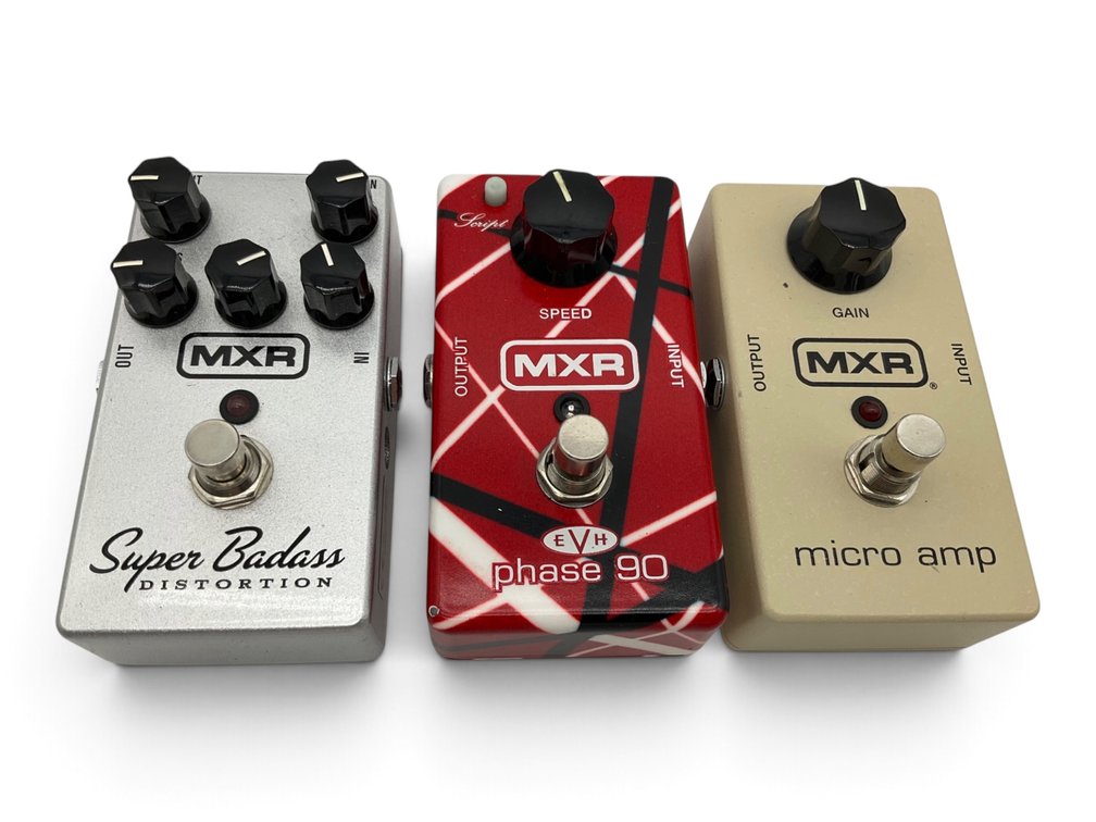 Three MXR Guitar Effects Pedals