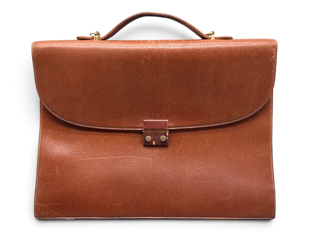 Gucci Cognac Leather Attache Briefcase