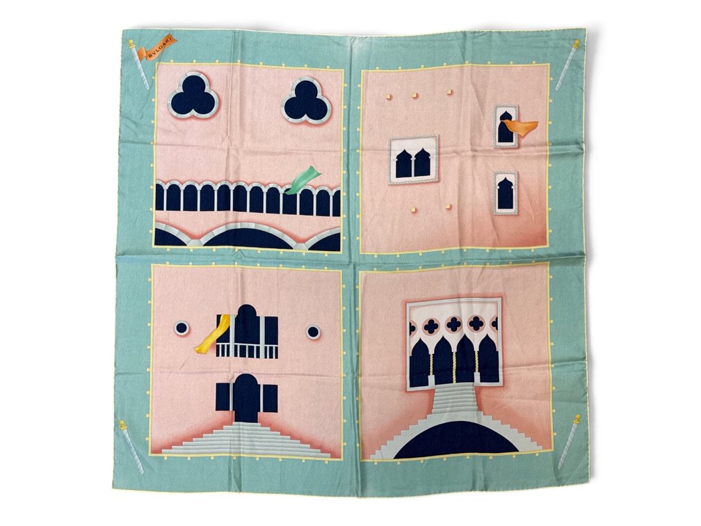 Bulgari Window Motif Silk Scarf