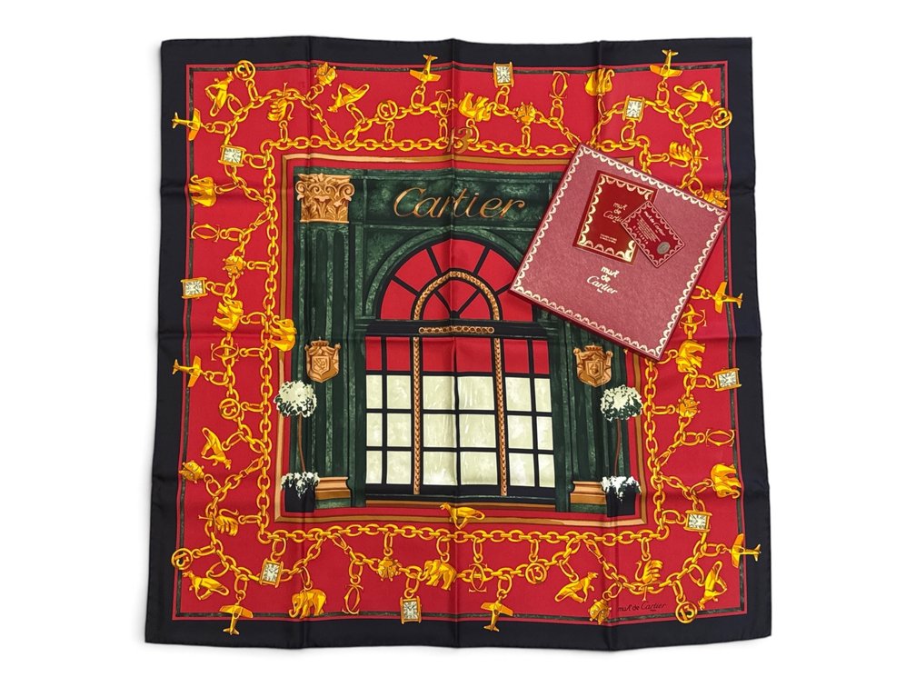 Must de Cartier Boutique Window Silk Scarf