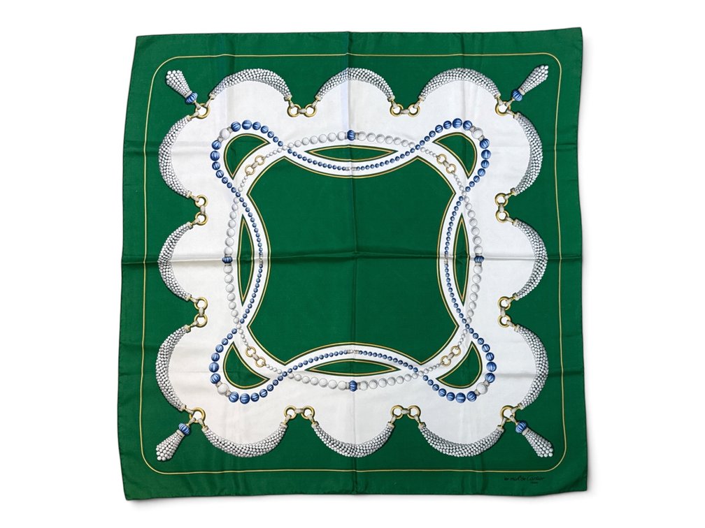 Must de Cartier Pearl Necklace Silk Scarf