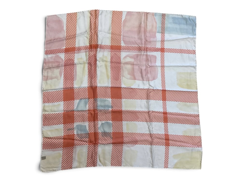Burberry Painted Check Silk Scarf
