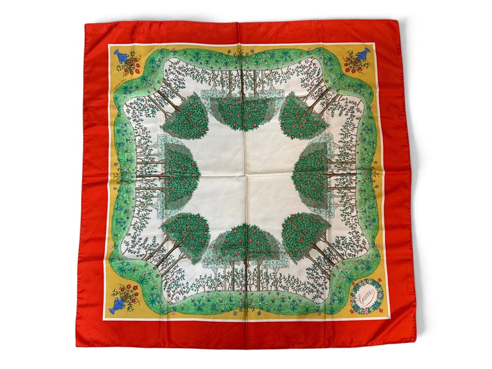 Gucci Apple Tree Silk Scarf