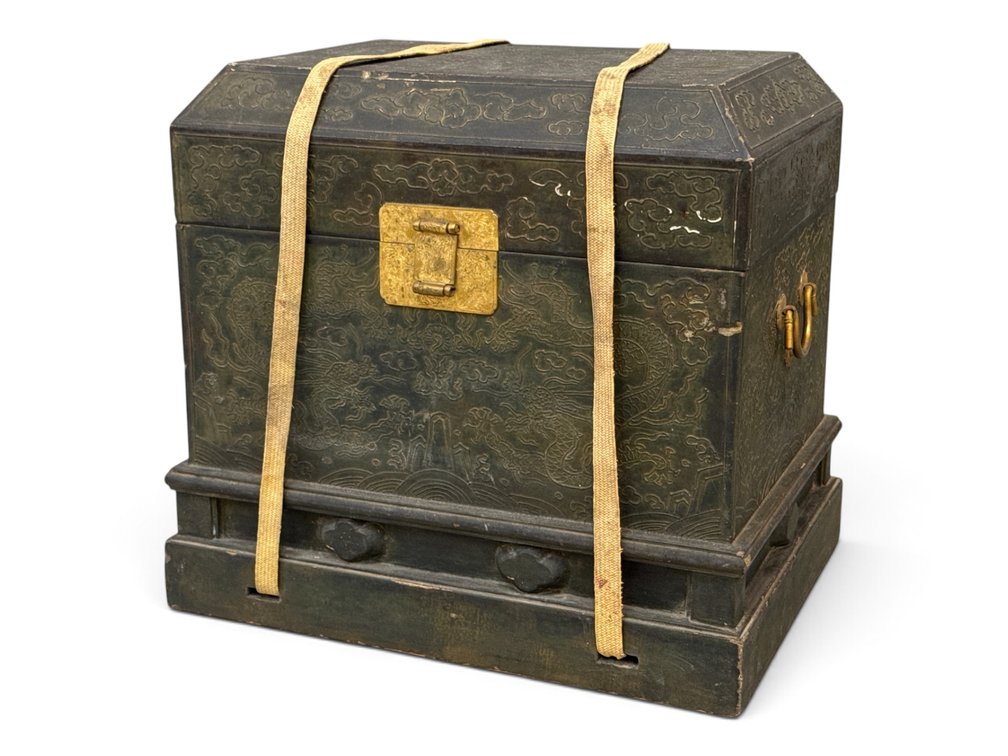 Chinese Lacquered Traveling Chest