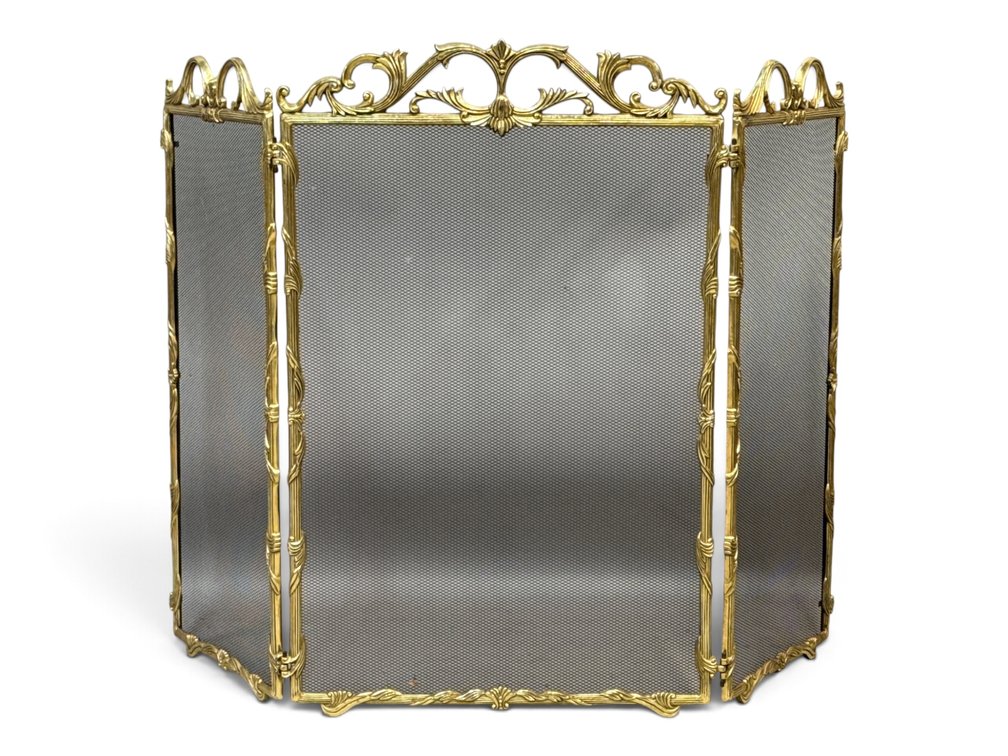 Brass Louis XV-style Fireplace Screen