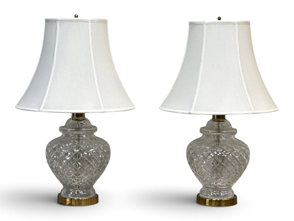 Pair of Waterford Crystal Ginger Jar Table Lamps