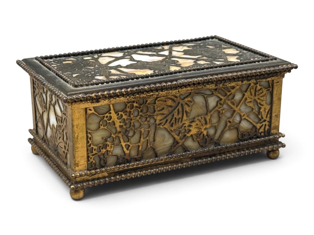 Tiffany Studios Bronze Grapevine Jewelry Box