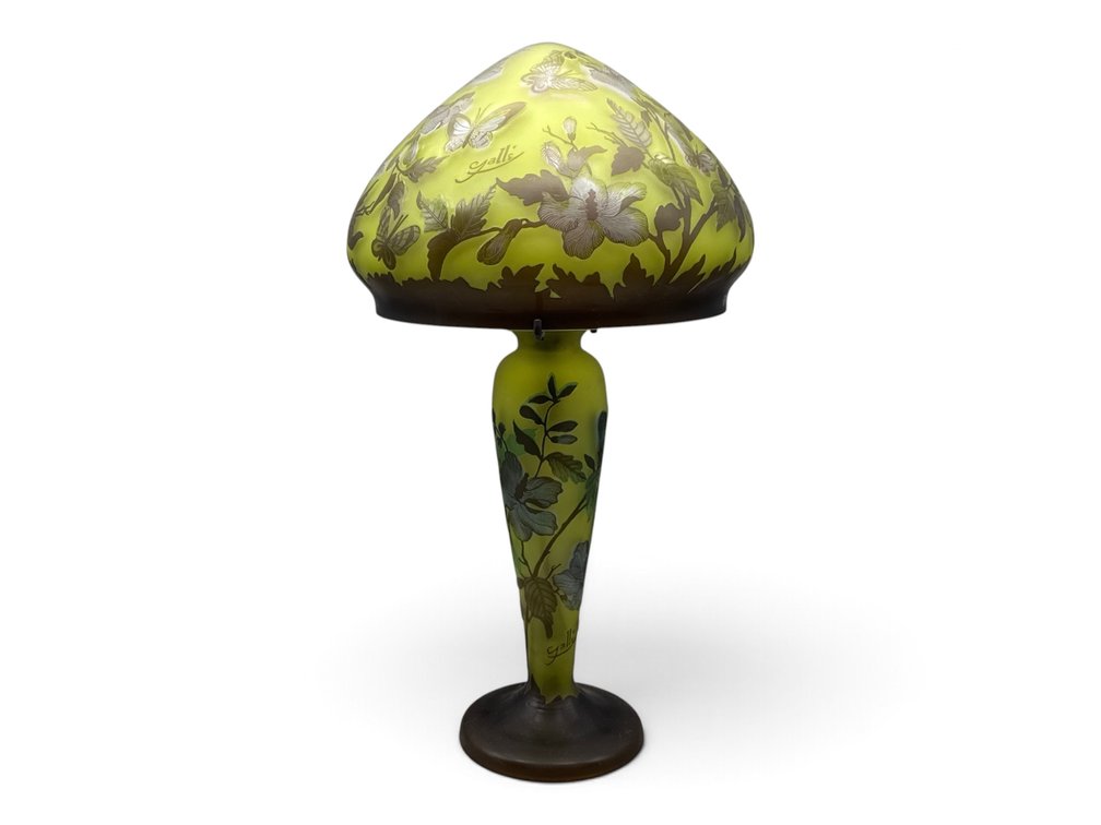 After Galle Cameo Glass Table Lamp