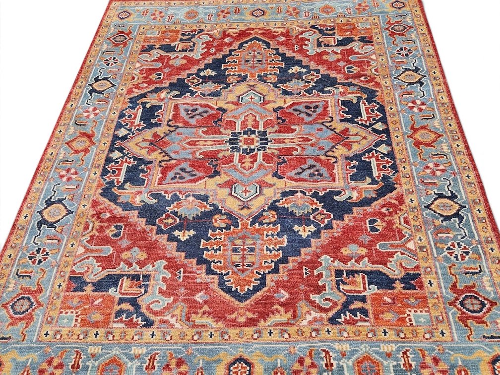 Turkish Heriz-style Room-size Carpet, 122in x 94in