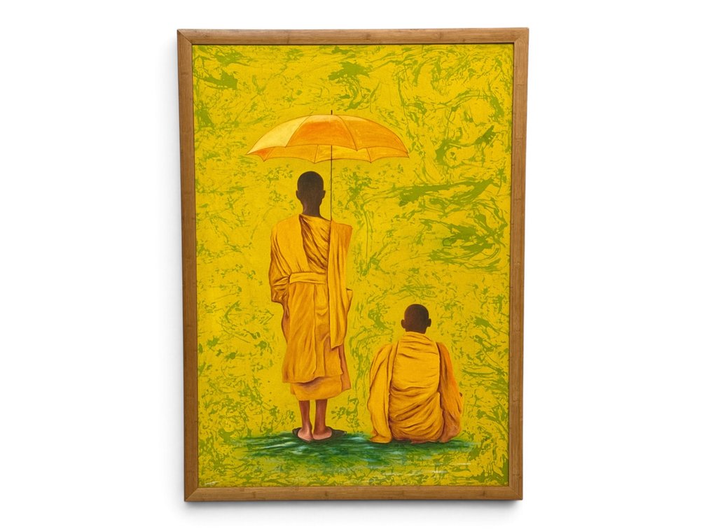 Balinese School Oil/Canvas: Two Monks