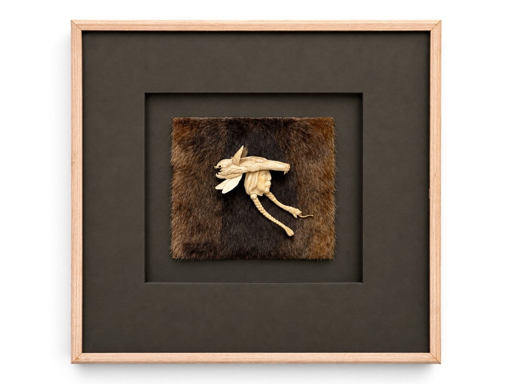 Mixed-Media Natural Material Relief Art: Portrait