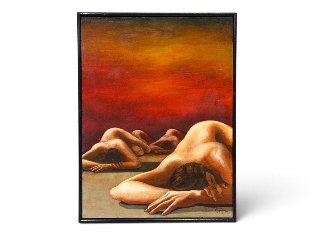 Anne John Oil/Panel: Female Figures
