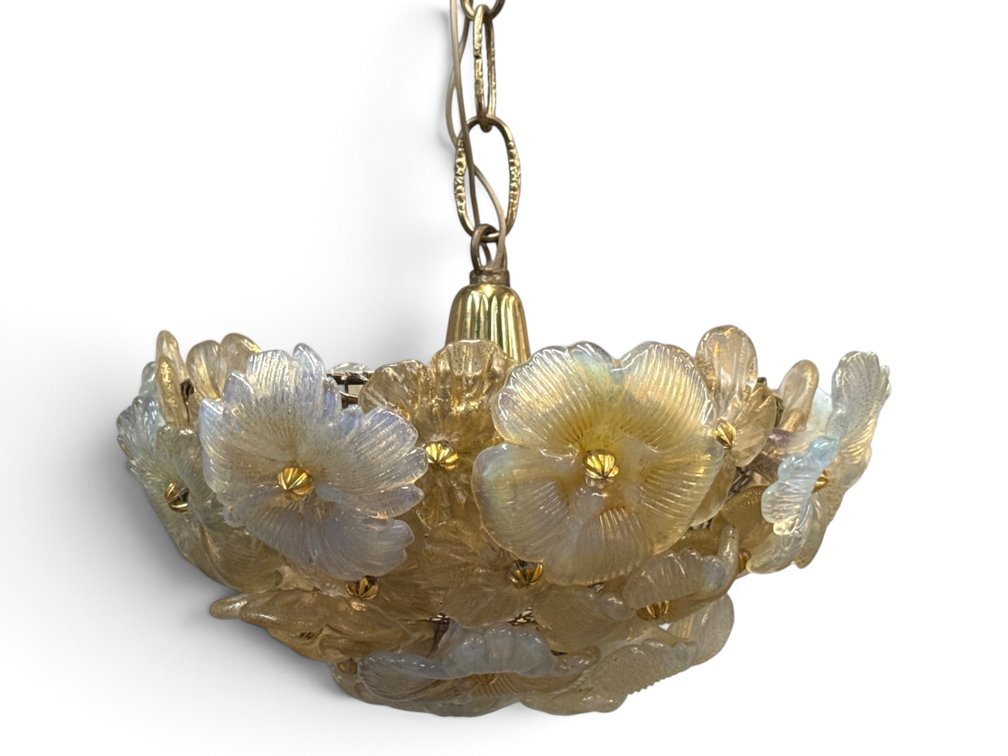 Seguso-style Murano Glass Pendant Light