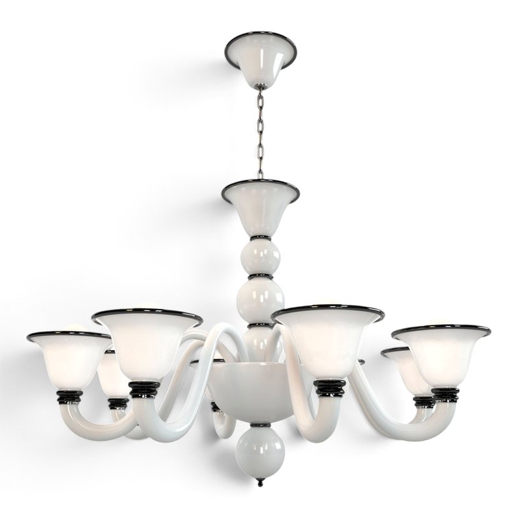 Italian Murano Eight Arm Chandelier
