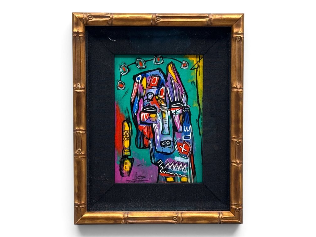 Framed Abstract Painting: Portrait