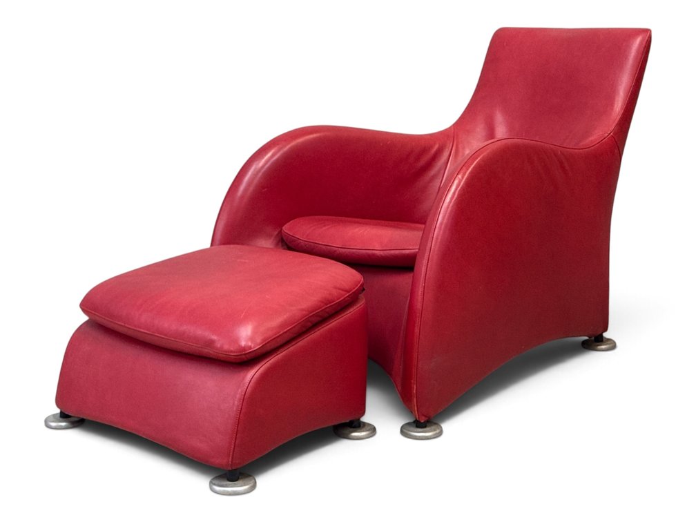 Gerard Van Den Berg Loge Chair and Ottoman