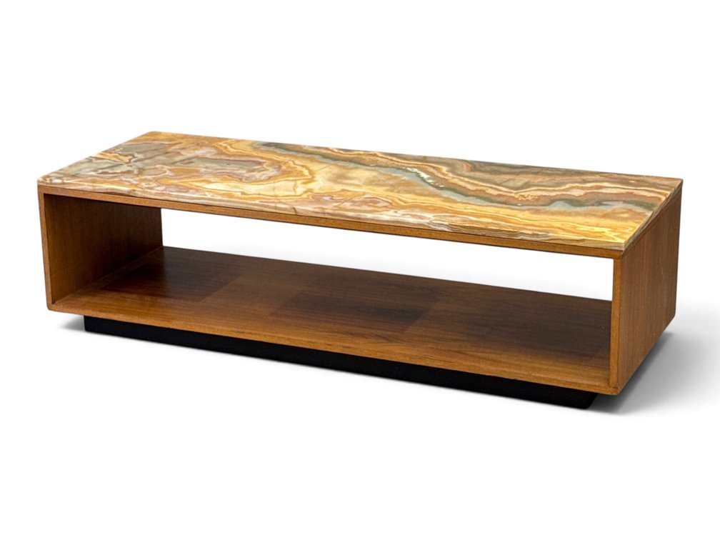 Midcentury Modern Onyx-Top Coffee Table