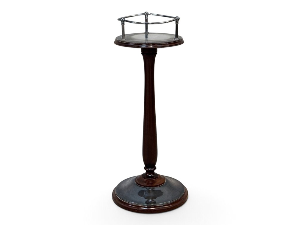Christofle Mahogany & Silver Plate Champagne Bucket Stand