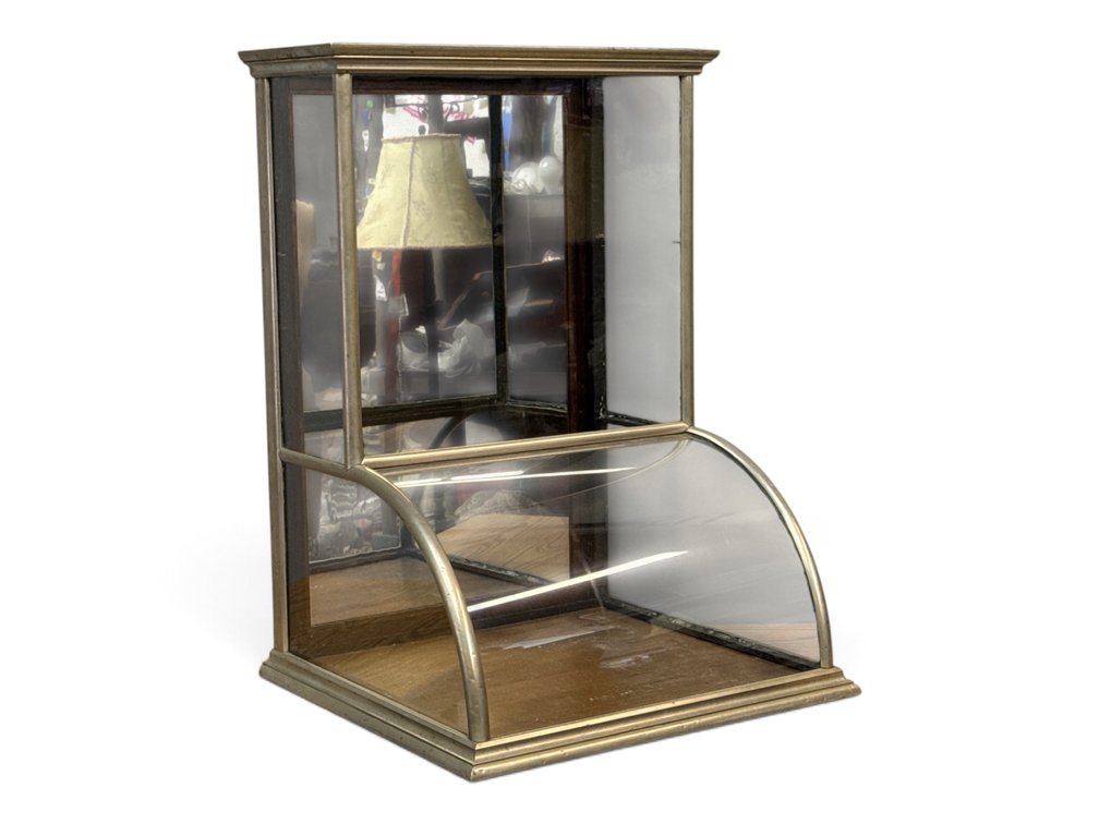 Nickel-Plated Curved Glass Display Case