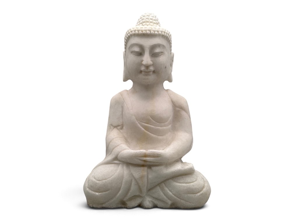 White Marble Figure of a Seated Buddha