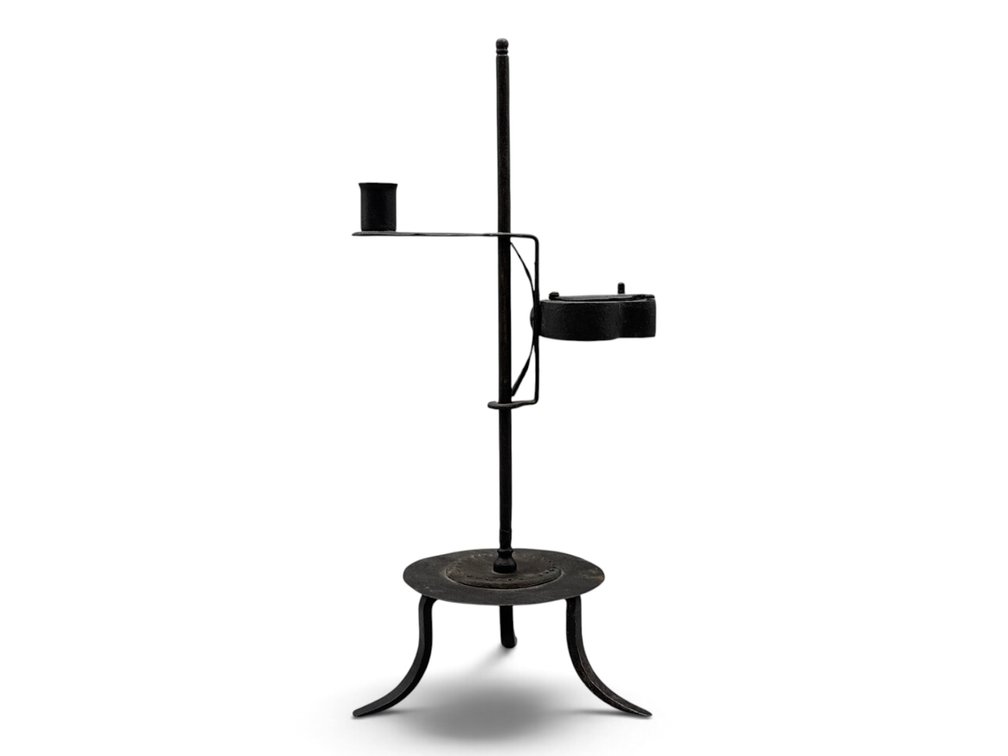 19th C. Wrought Iron Betty Lamp