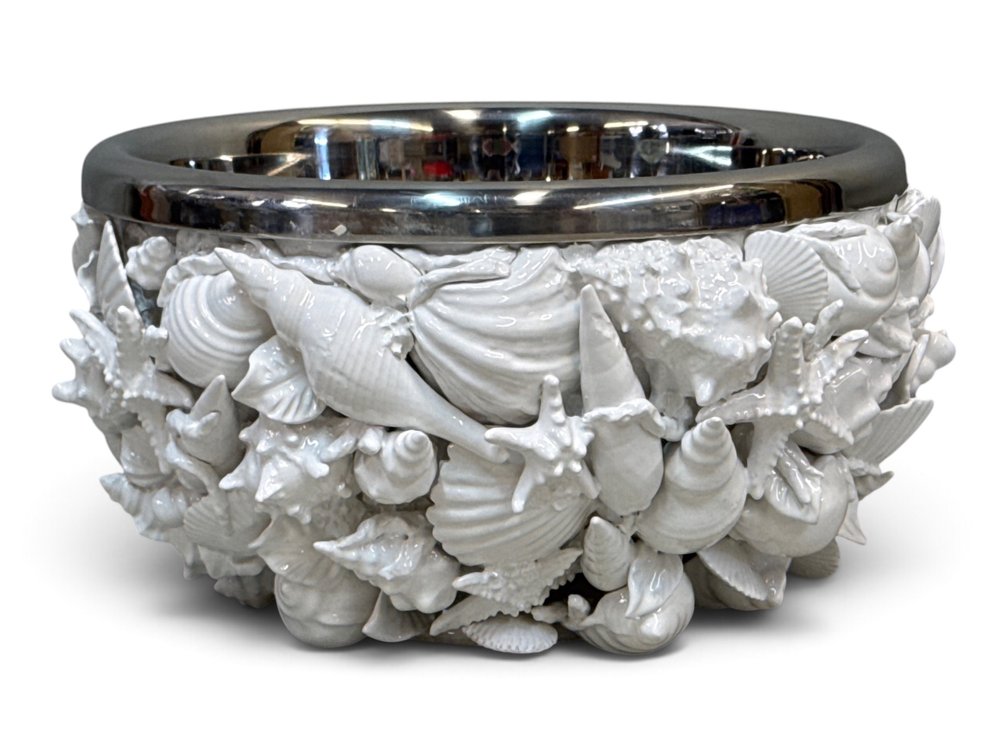 I Borboni Capodimonte Shell and Coral Champagne Bowl